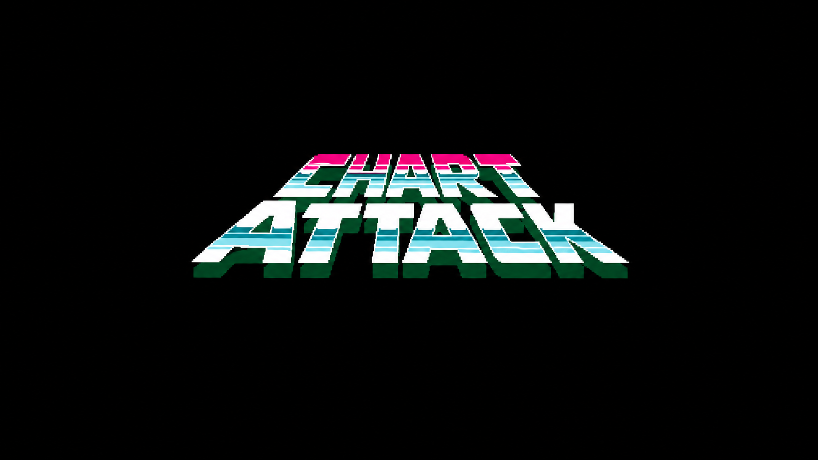 Chart Attack in slanted arcade perspective lettering